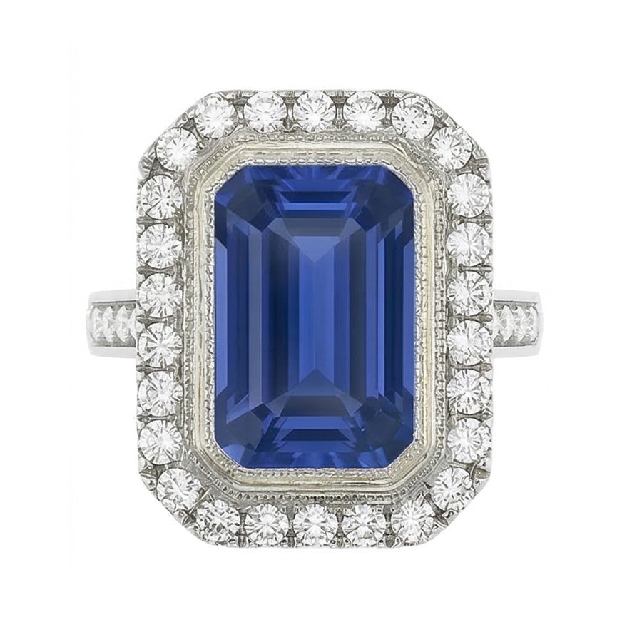 echter baguette diamant 4.50Karat ring Seitenansicht