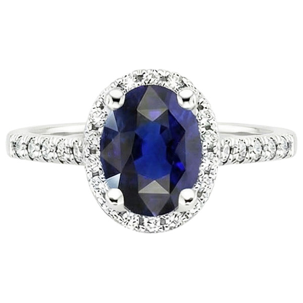echter oval diamant 4Karat ring Profilansicht