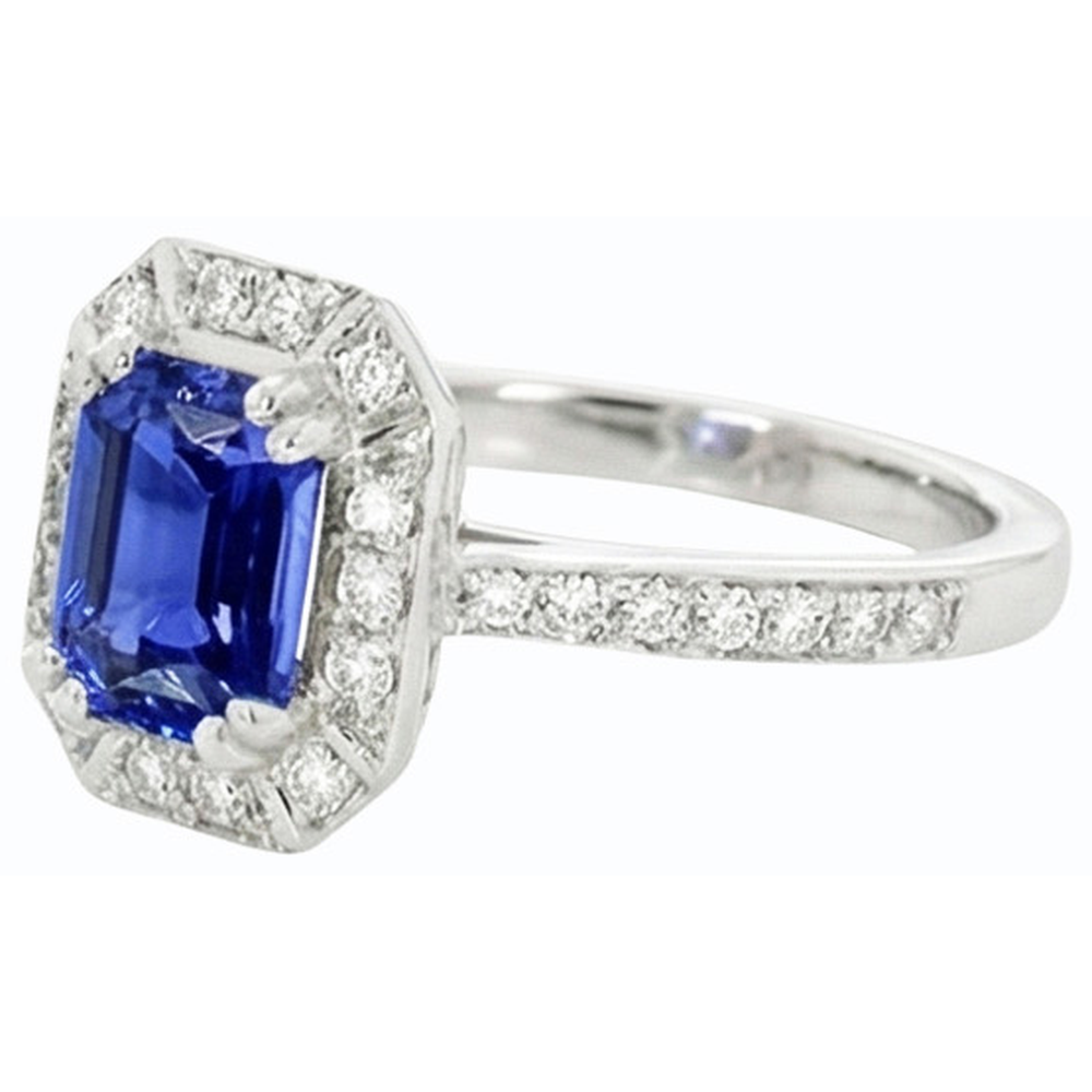 echter baguette diamant 3Karat ring Profilansicht