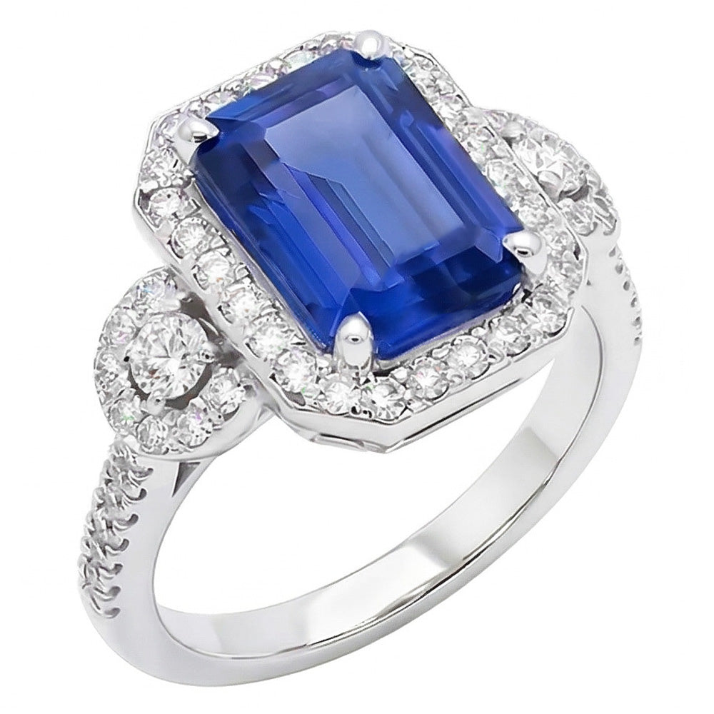 echter baguette diamant 4.50Karat ring Vorderansicht