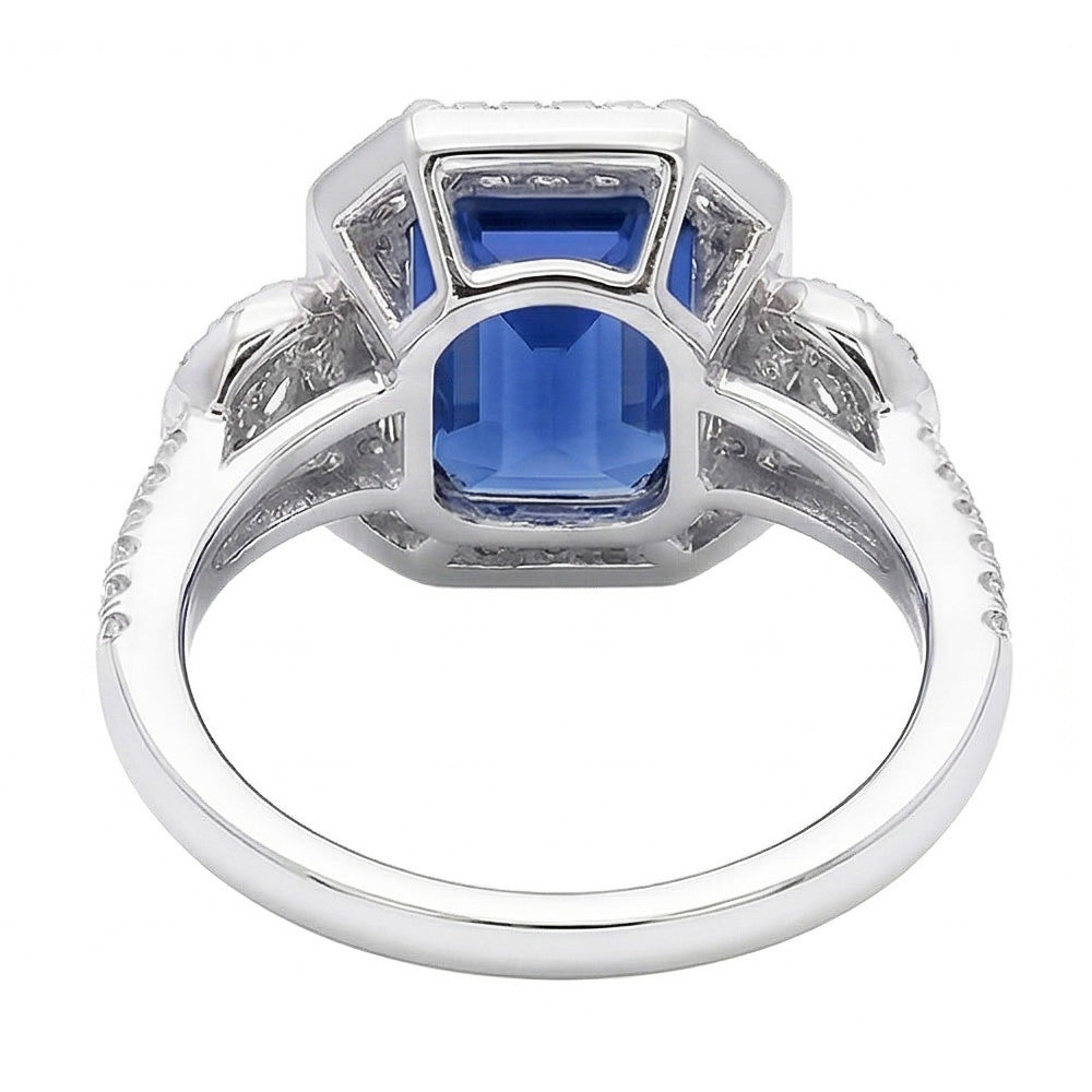 echter baguette diamant 4.50Karat ring Profilansicht