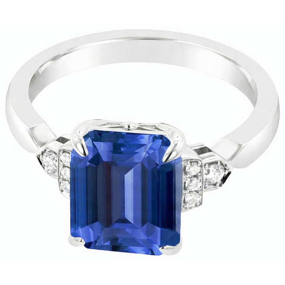 echter baguette diamant 3Karat ring Draufsicht