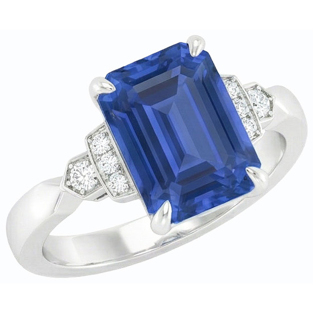 echter baguette diamant 3Karat ring Profilansicht
