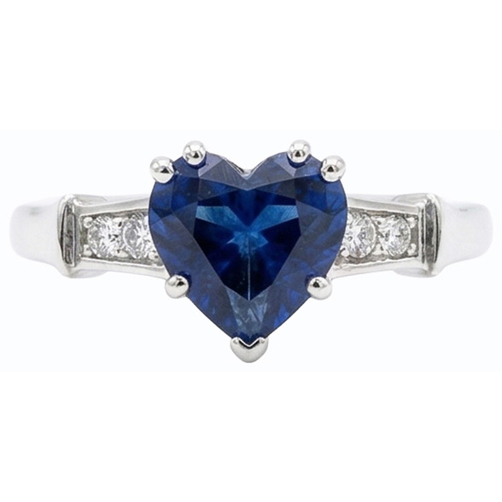 Natürlicher Diamant ( nicht im Labor gezüchtet ) Jubiläumsherz Sri Lanka Saphir Ring 5 Steine 1,75 Karat