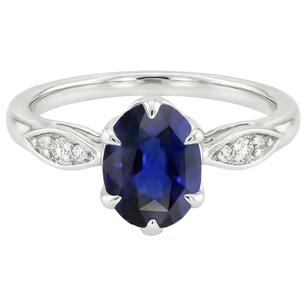 echter oval diamant 3.50Karat ring Draufsicht
