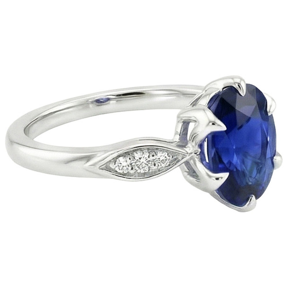 echter oval diamant 3.50Karat ring Profilansicht