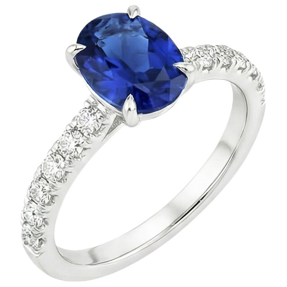 echter oval diamant 4Karat ring Seitenansicht