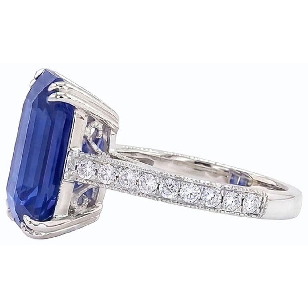 echter baguette diamant 8Karat ring Profilansicht