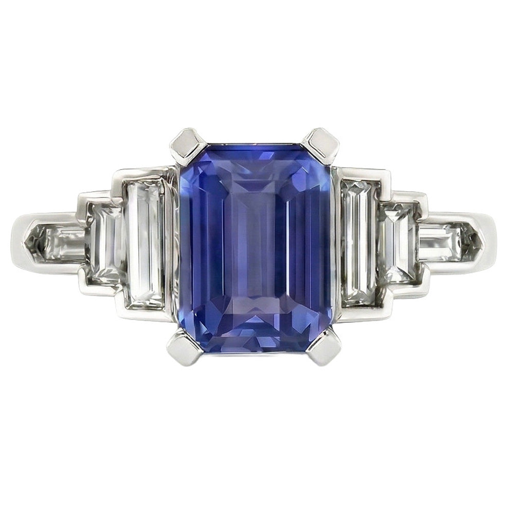 echter baguette diamant 3Karat ring Detailansicht