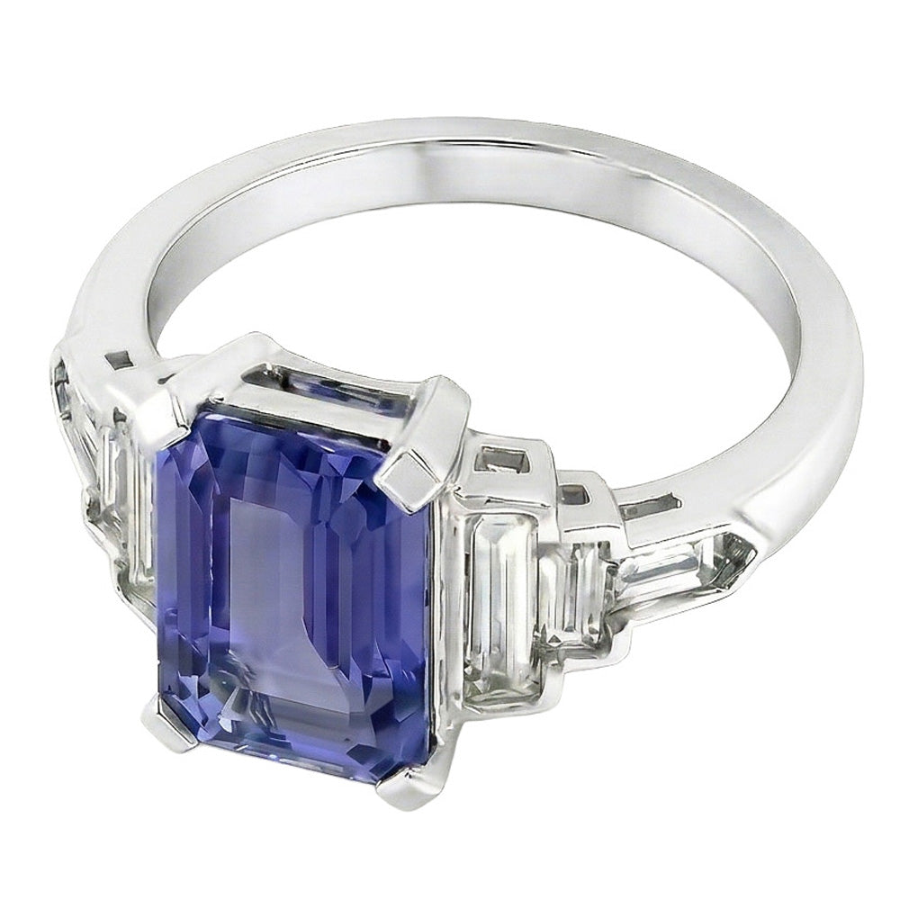 echter baguette diamant 3Karat ring Draufsicht