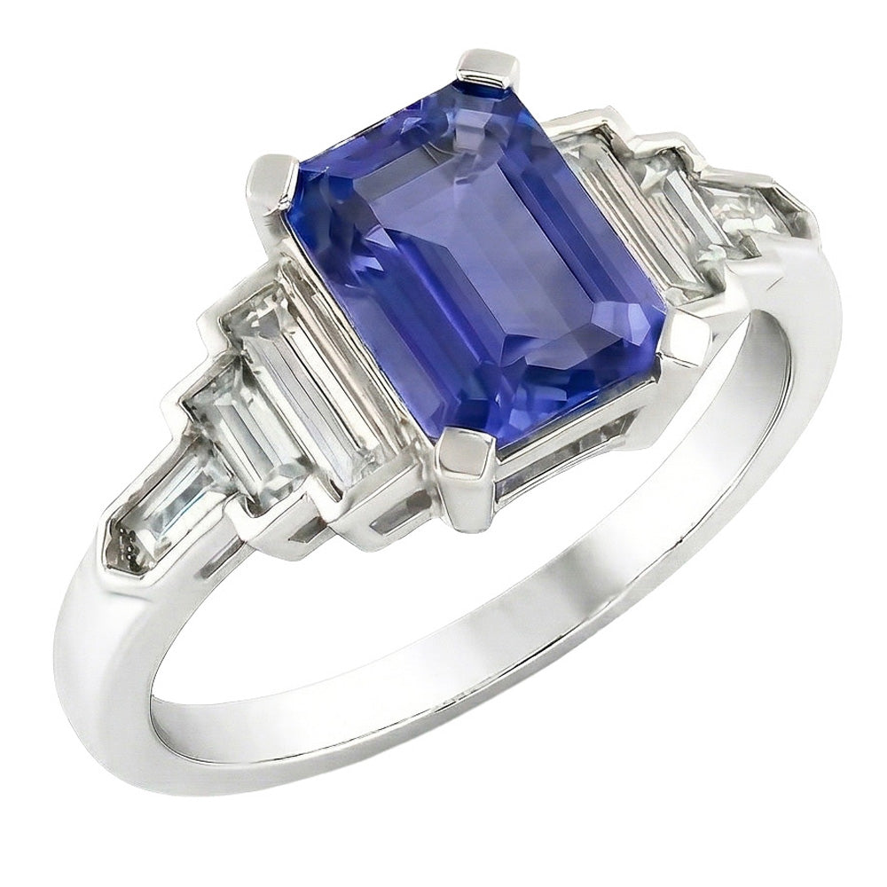 echter baguette diamant 3Karat ring Profilansicht