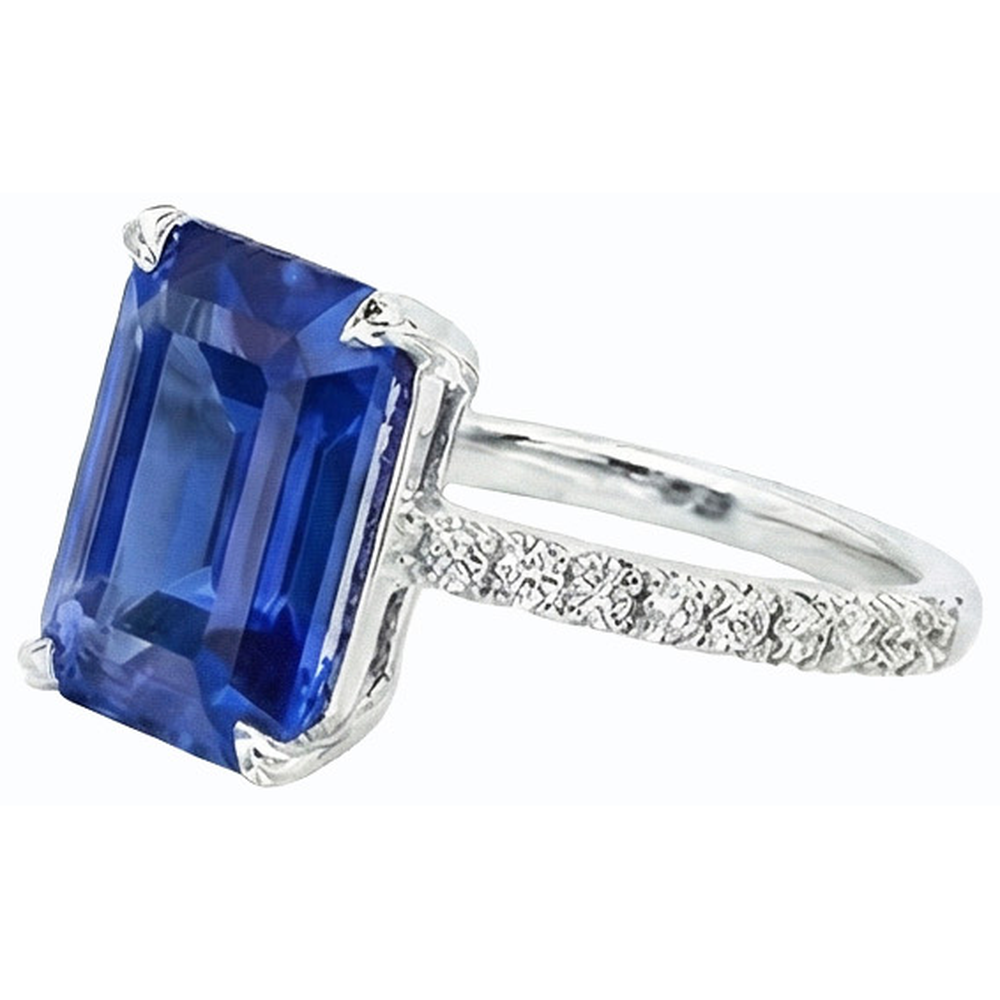 echter round diamant 4.50Karat ring Profilansicht