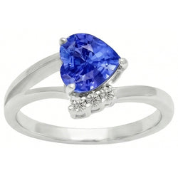 Natürlicher Diamant ( nicht im Labor gezüchtet )-Verlobungsring Herz Hellblauer Saphir 2.25 Karat