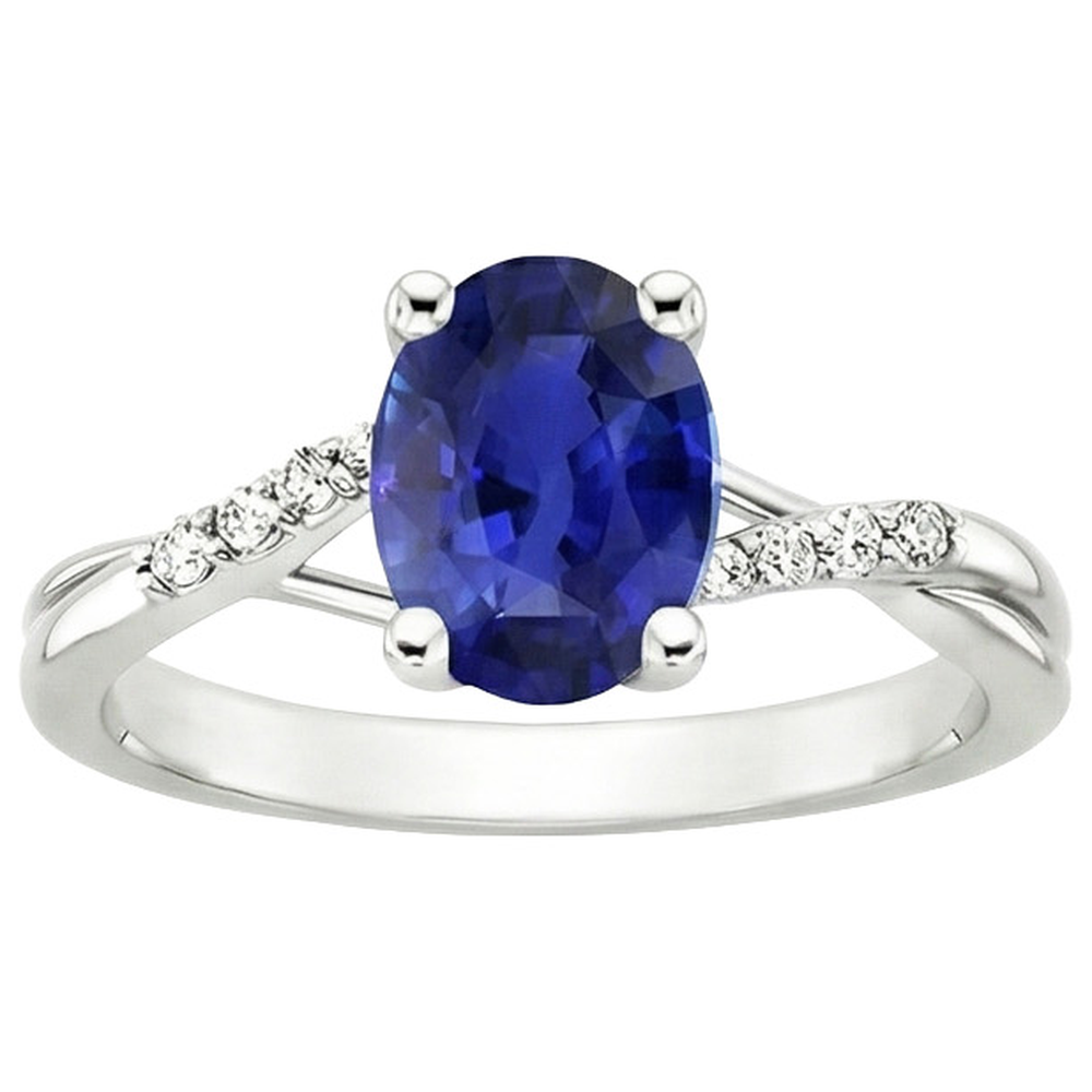 echter oval diamant 3Karat ring Draufsicht