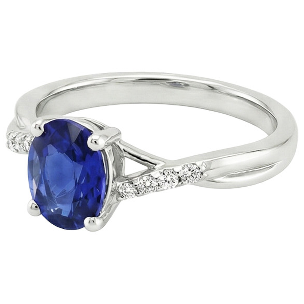 echter oval diamant 3Karat ring Profilansicht
