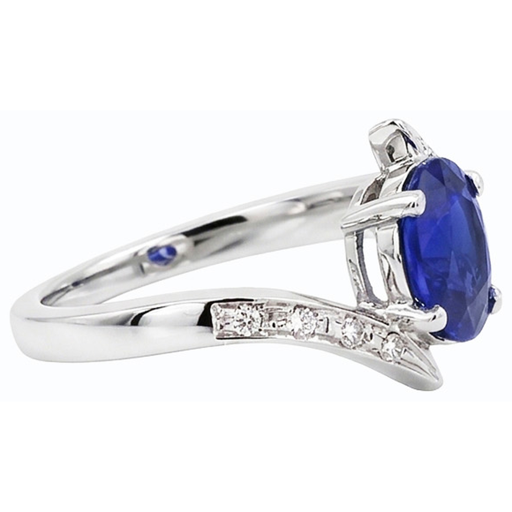 echter oval diamant 2.50Karat ring Profilansicht