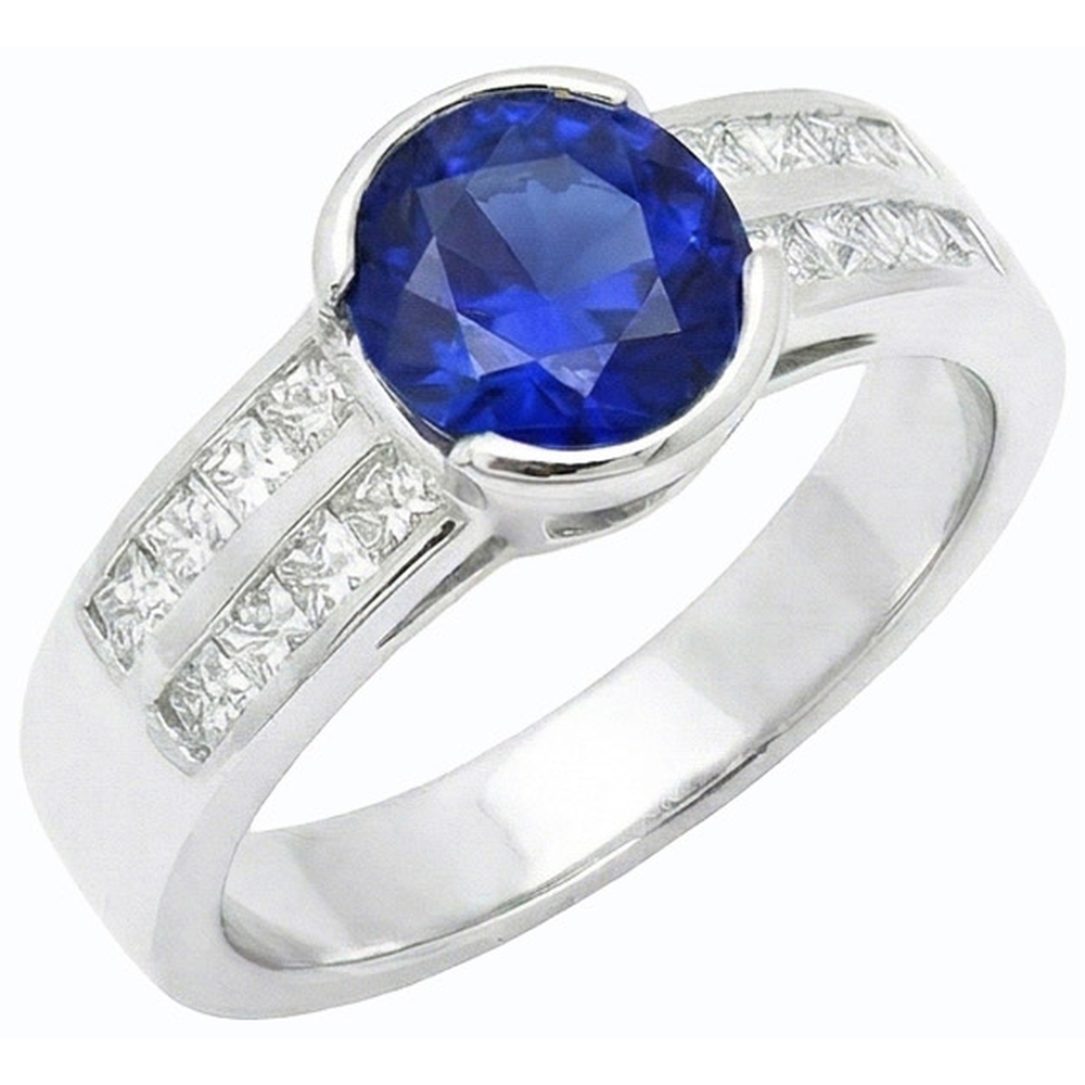echter round diamant 2.50Karat ring Draufsicht
