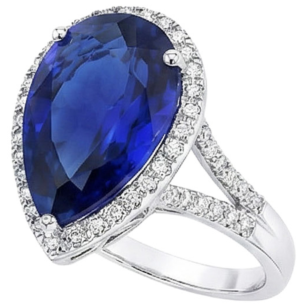 echter oval diamant 7.50Karat ring Draufsicht