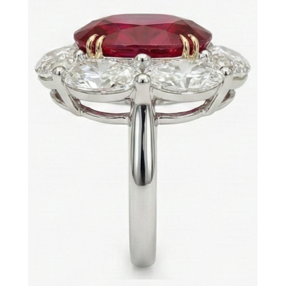 echter oval rubin 5Karat ring Draufsicht