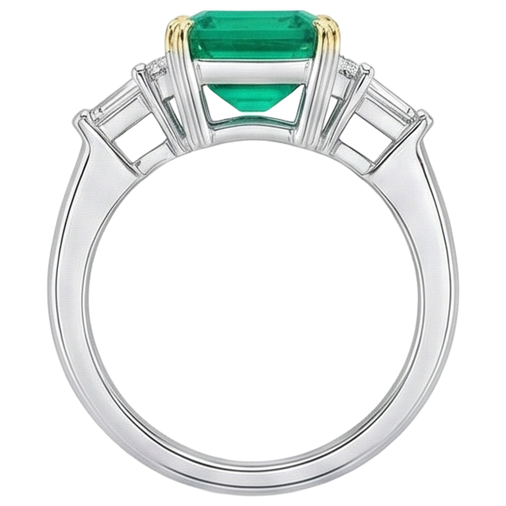 echter asscher diamant 5Karat ring Detailansicht