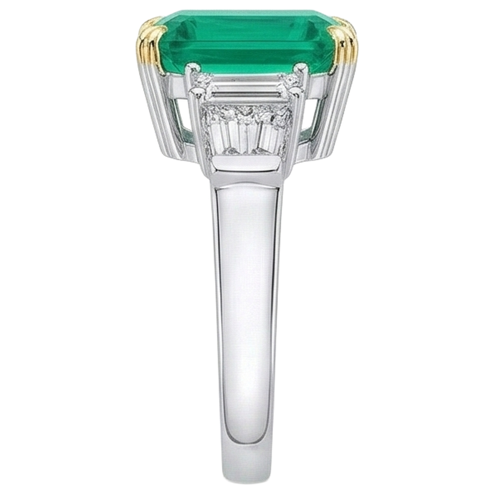 echter asscher diamant 5Karat ring Profilansicht