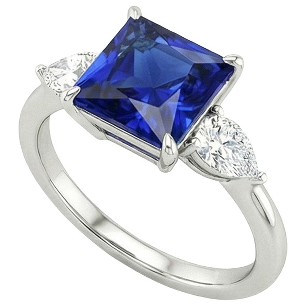 echter princess diamant 4Karat ring Seitenansicht