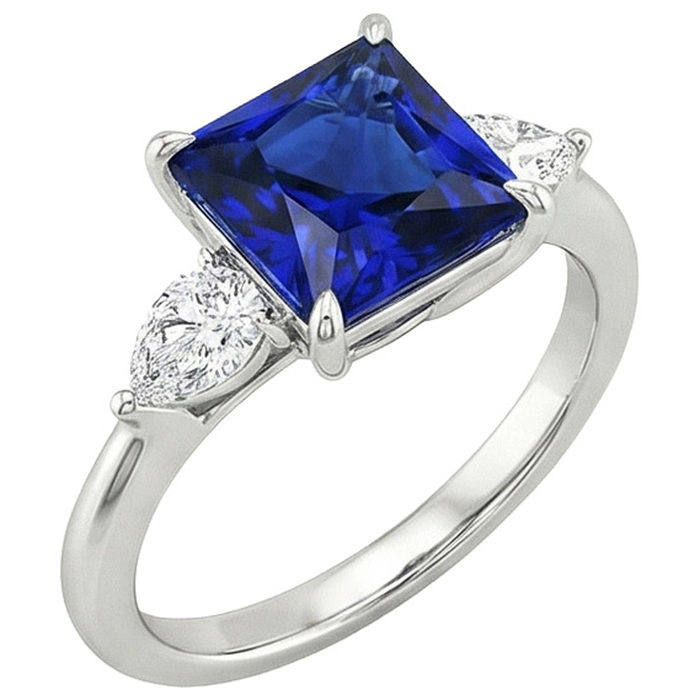 echter princess diamant 4Karat ring Draufsicht