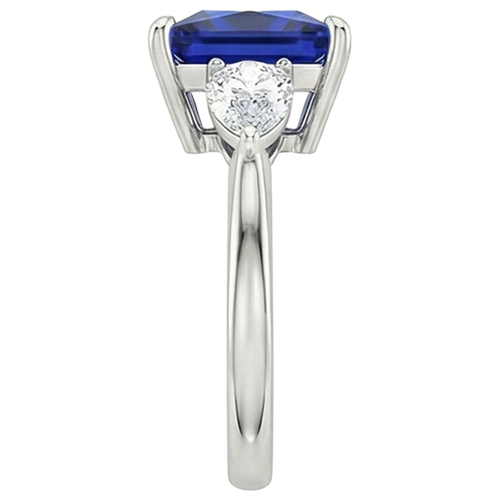 echter princess diamant 4Karat ring Profilansicht