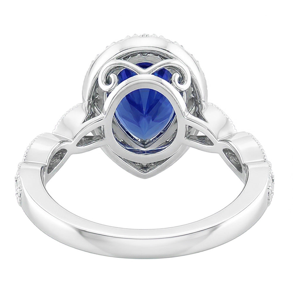 Natürlicher Royalblauer Saphir Edelstein-Ring – 14 Karat