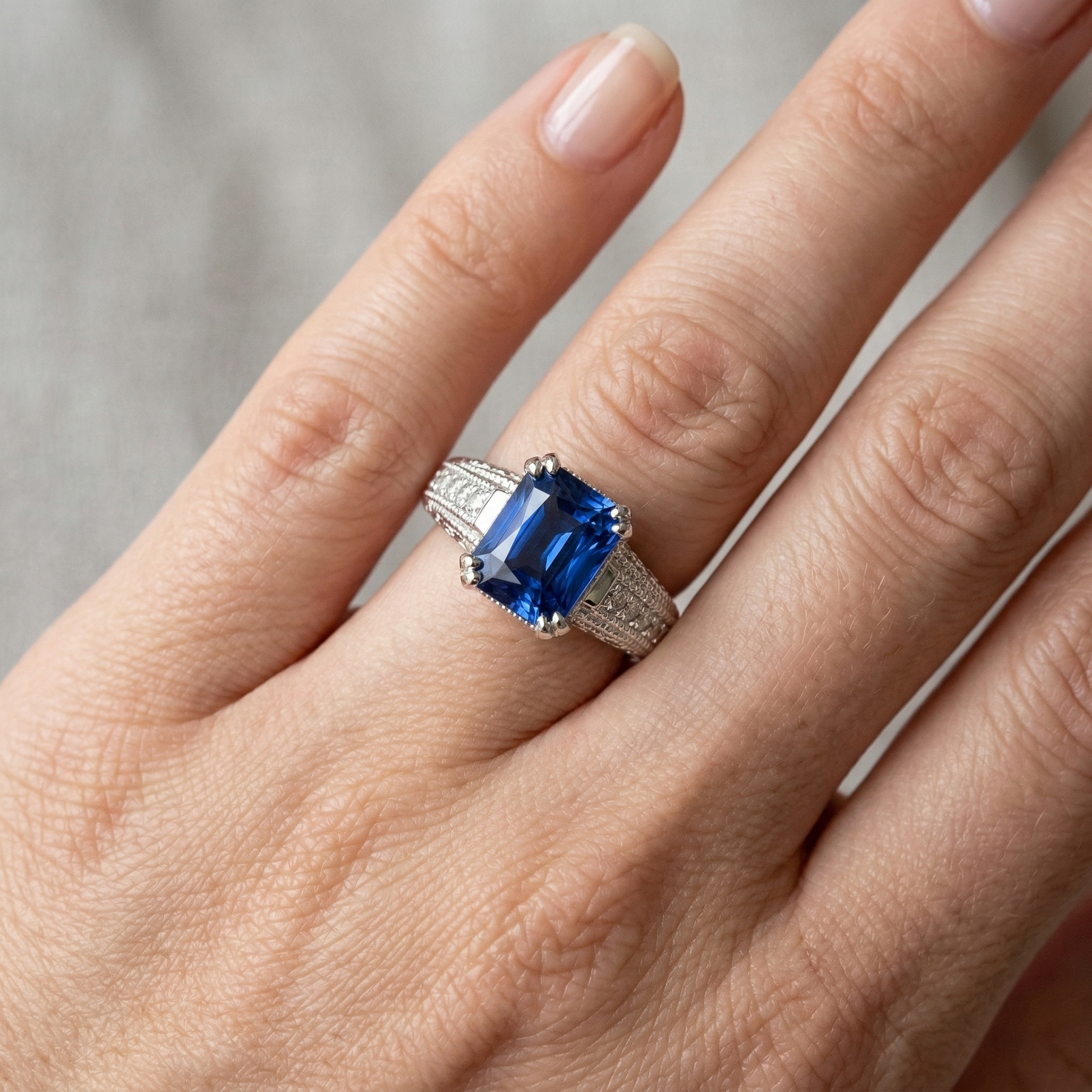 echter round diamant 4Karat ring auf Weiß
