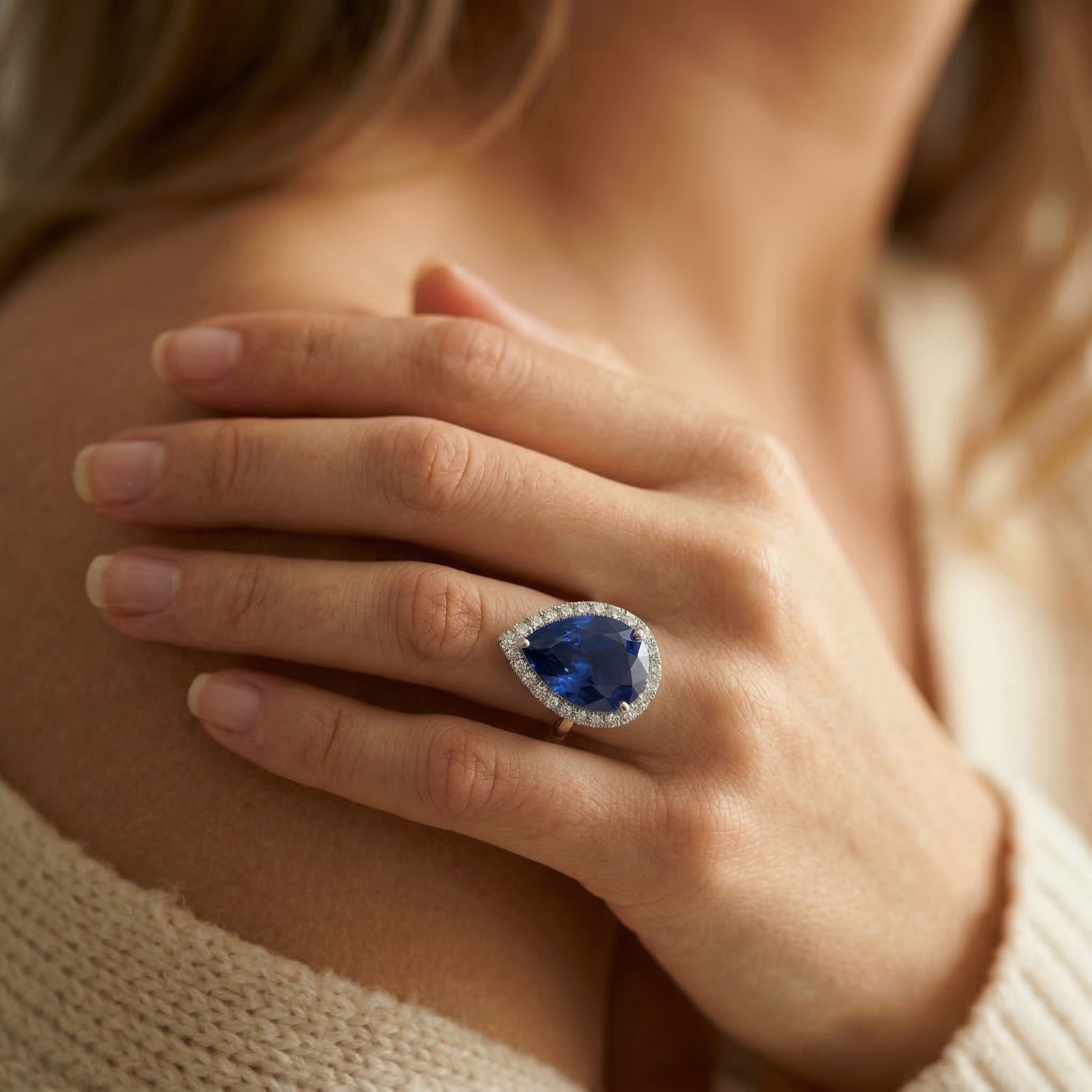echter oval diamant 7.50Karat ring mit Diamantbesatz