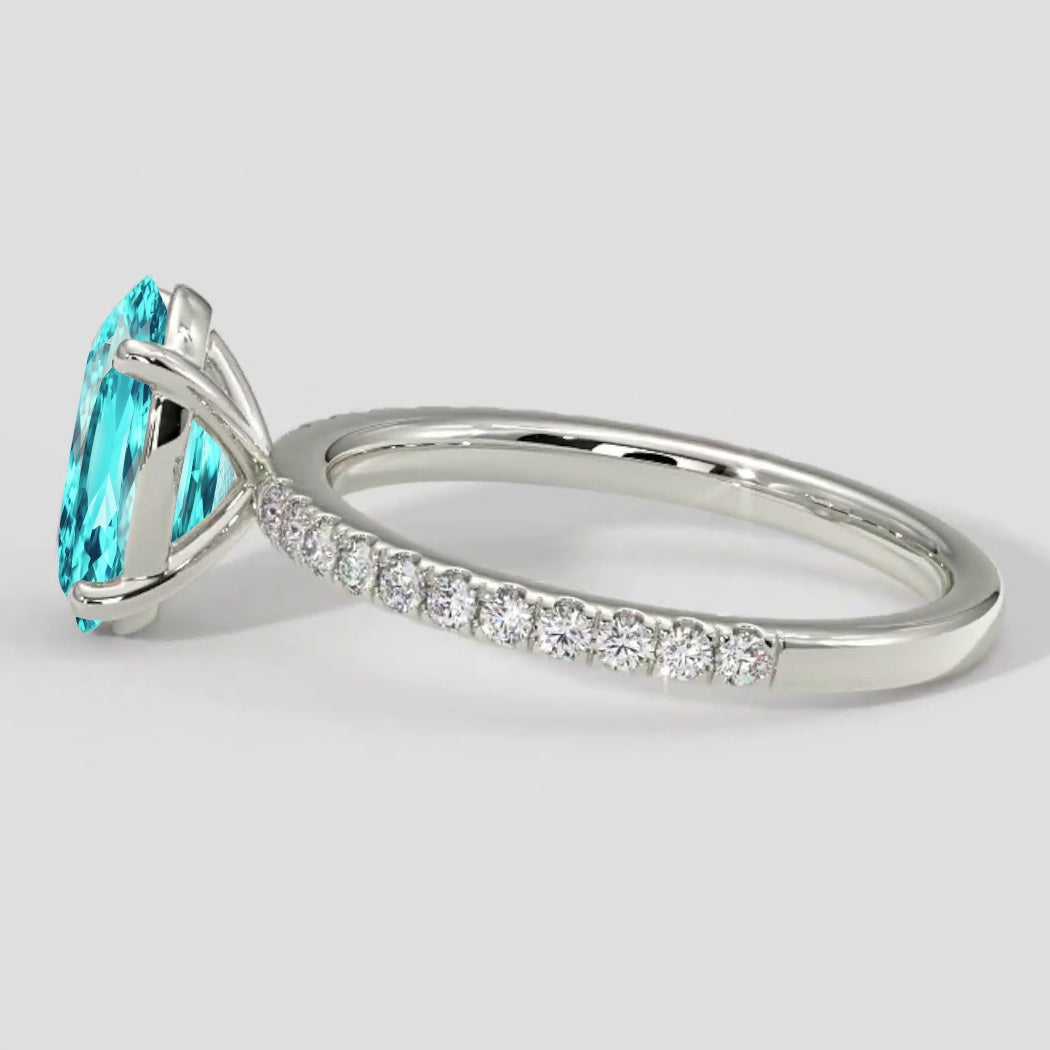 Natürlicher Paraiba-Turmalinring im Ovalschliff