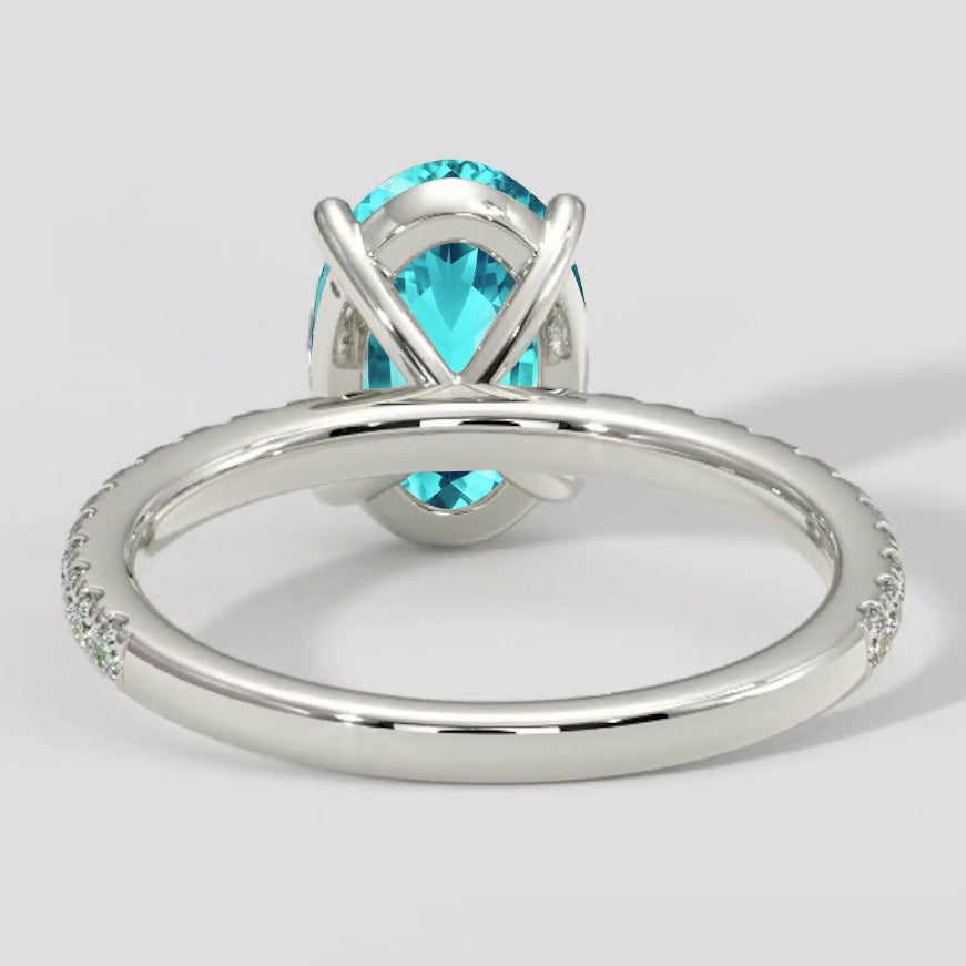 Natürlicher Paraiba-Turmalinring im Ovalschliff