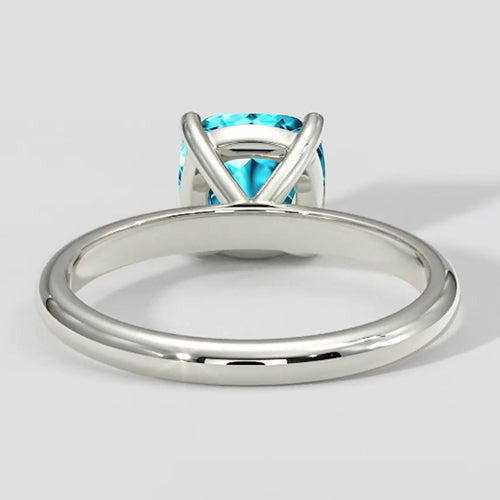 Natürlicher bläulicher Paraiba-Ring im Kissenschliff