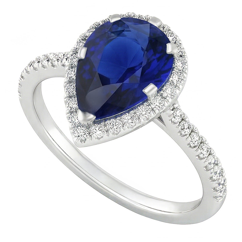 Naturreiner Royalblauer Saphir Edelstein-Ring – 14 Karat