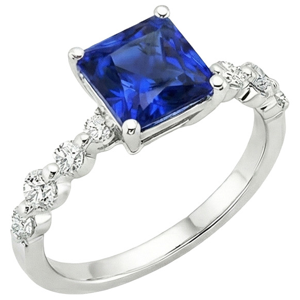 echter princess diamant 4Karat ring Seitenansicht
