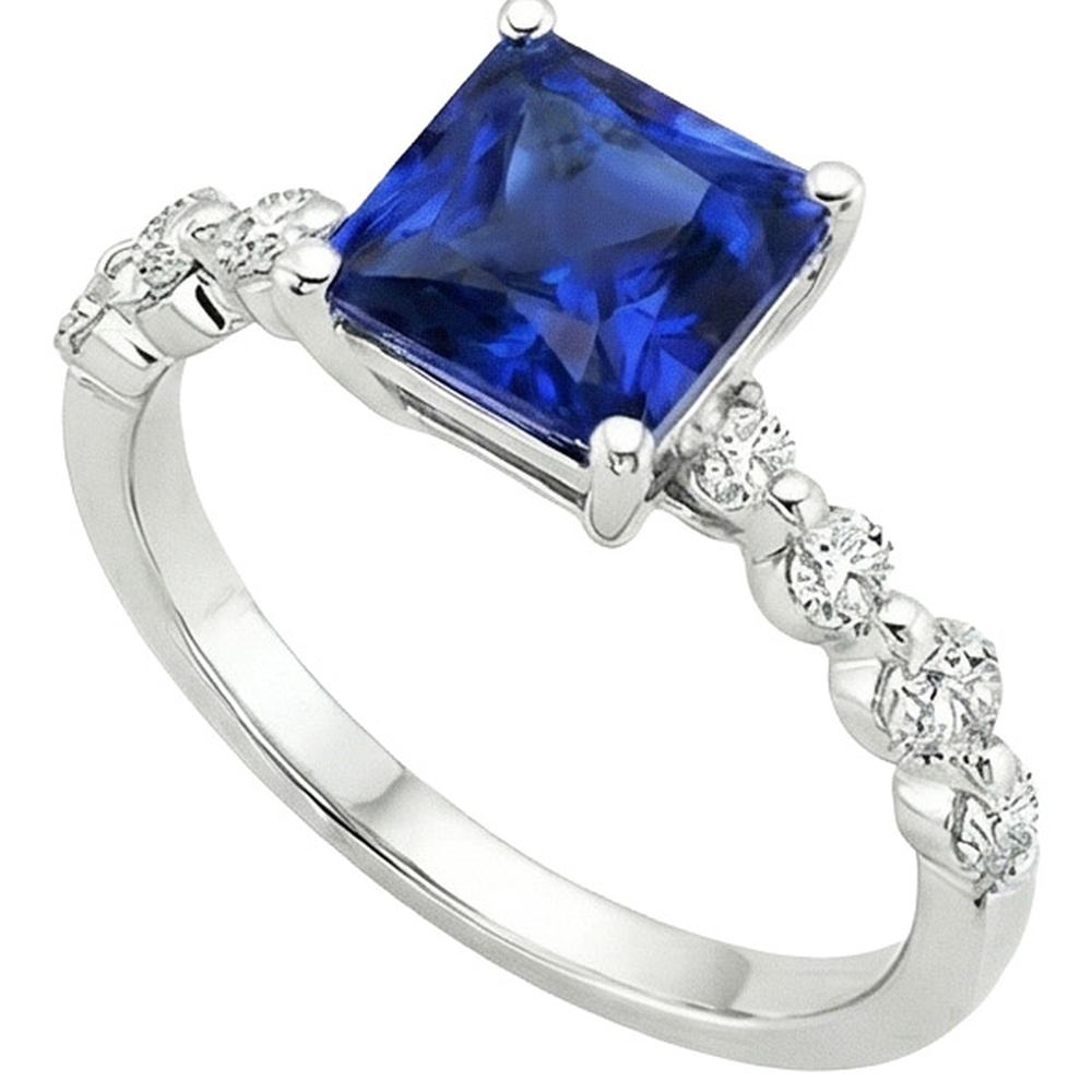 echter princess diamant 4Karat ring Draufsicht