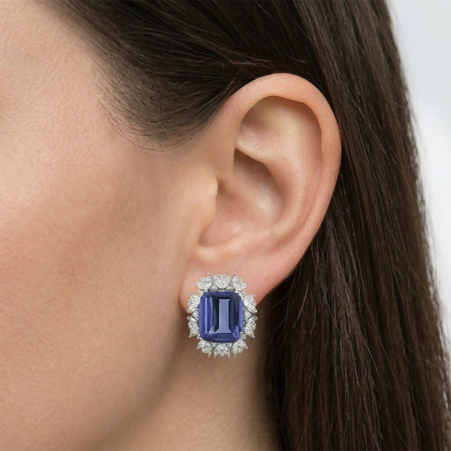 echter marquise diamant 4Karat ohrring Draufsicht
