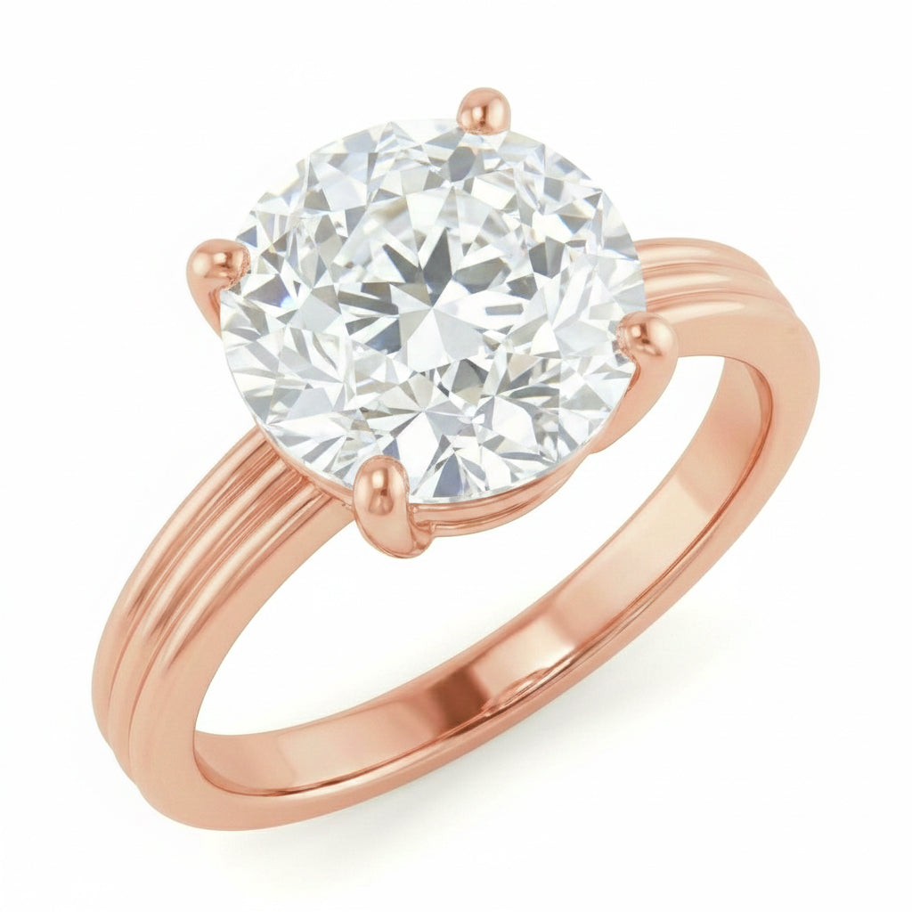 echter round diamant 5Karat ring Seitenansicht