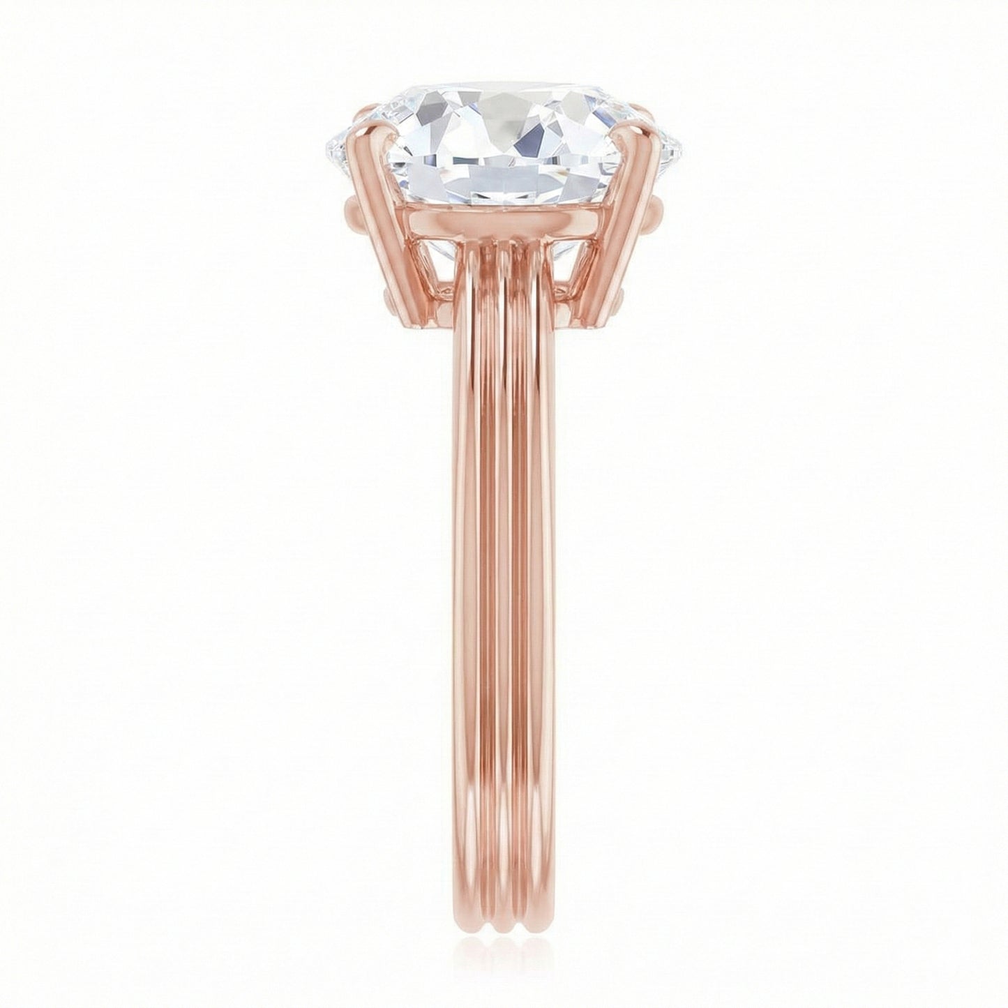 echter round diamant 5Karat ring Detailansicht