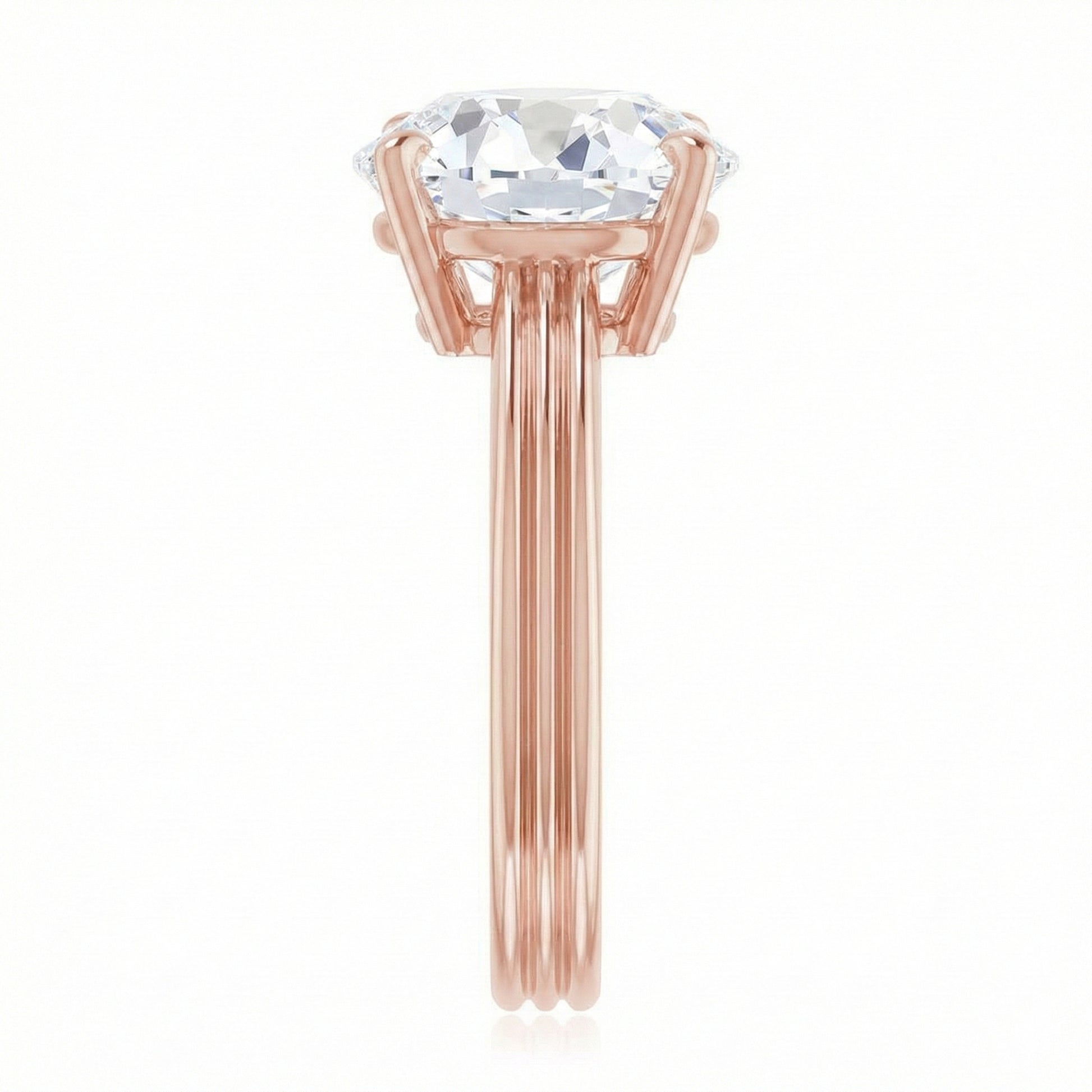 echter round diamant 5Karat ring Detailansicht