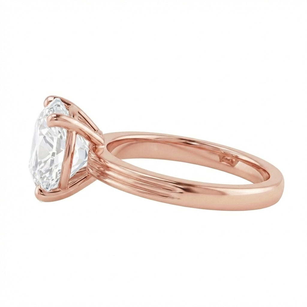 echter round diamant 5Karat ring Draufsicht