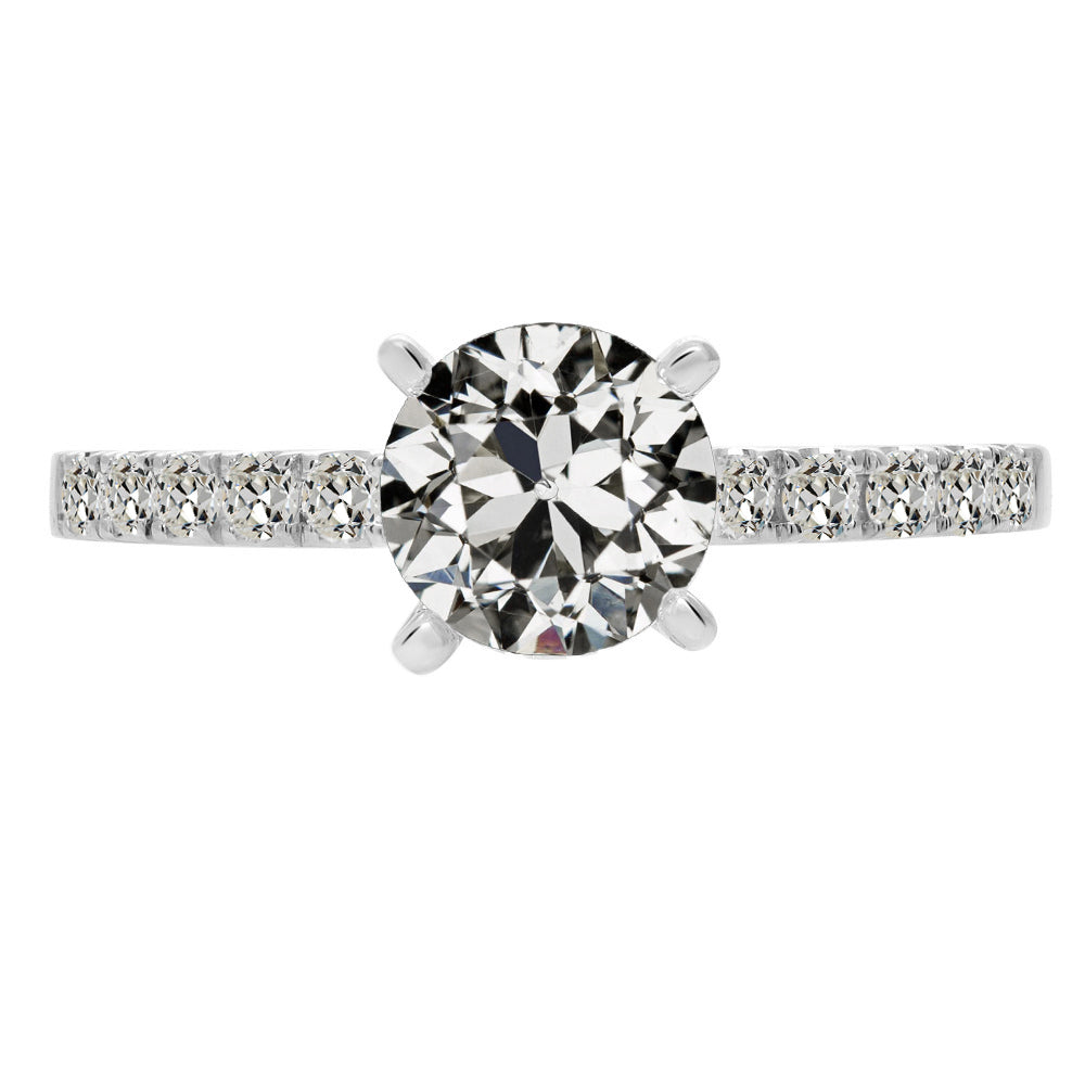 Natürlicher Edler Diamant Akzent-Solitär-Ring – Hauptansicht