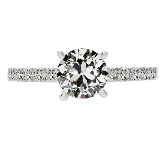 Natürlicher Edler Diamant Akzent-Solitär-Ring – Hauptansicht