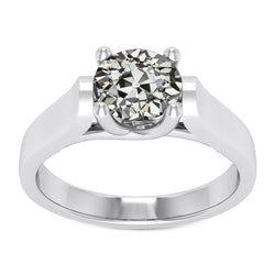 Stilvoller Diamant Einzelstein-Ring 2,50 Karat – 14K Weißgold