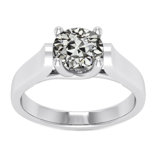 Natürlicher Diamant Einzelstein-Ring 2,50 Karat 14K Weißgold – Hauptansicht