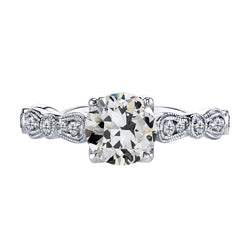 Strahlender Milgrain Edler Diamant Brautring – 2,50 Karat 14K
