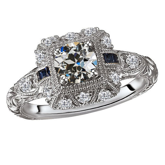 Glänzender Edler Diamant Brautring 1 Karat – Hauptansicht