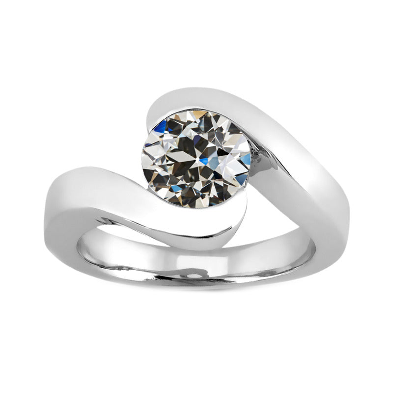 Solitär-Verlobungsring 14K Weißgold mit Brillant – Hauptansicht