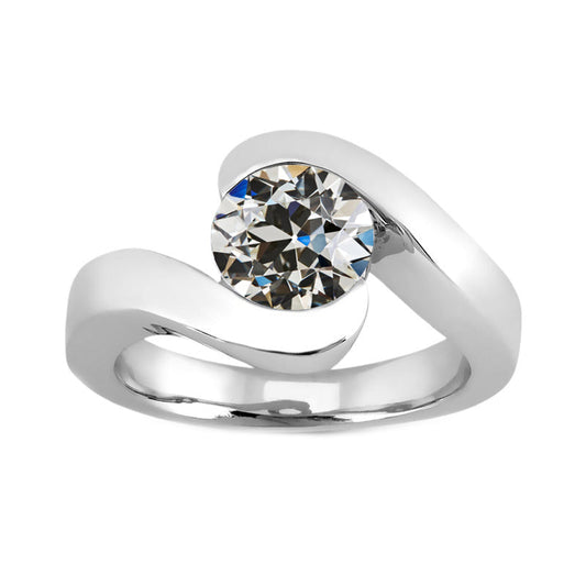 Solitär-Verlobungsring 14K Weißgold mit Brillant – Hauptansicht